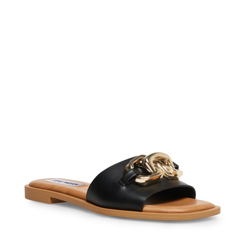 Sandalias de Diapositivas Steve Madden Gene Mujer Negras | ES IL928S